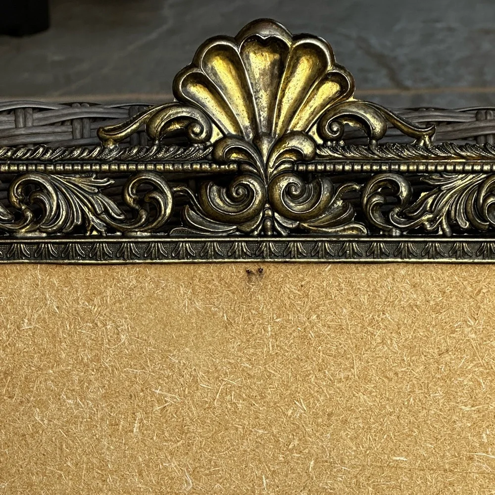 Antique brass Ornate Frame huge scroll work made Italy Picture Frame Red Velvet